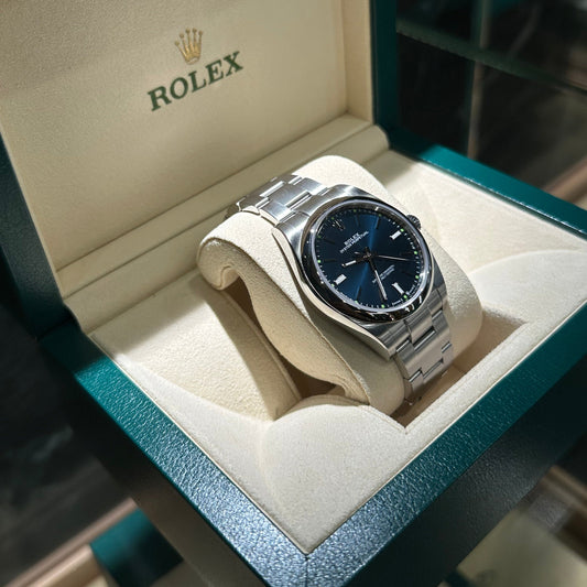 ROLEX OYSTER PERPETUAL BLU' DIAL 39mm